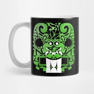 the smile and happy cougar tiger in mayan pattern Mug